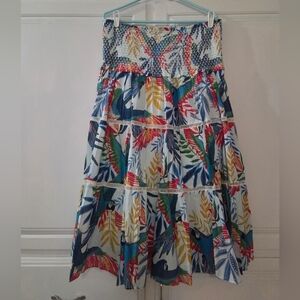 FARM Rio Tropical Tiered Midi Skirt
